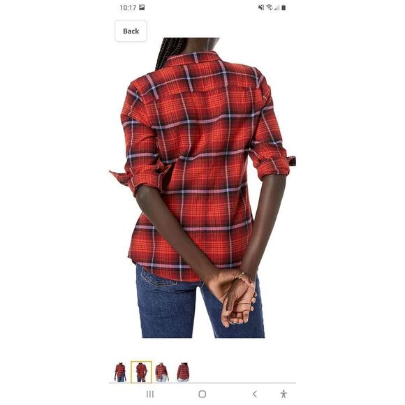 New Medium Good Thread Brushed Flannel Long Sleeve Cotton Button Front Shirt NWT - Picture 2 of 7